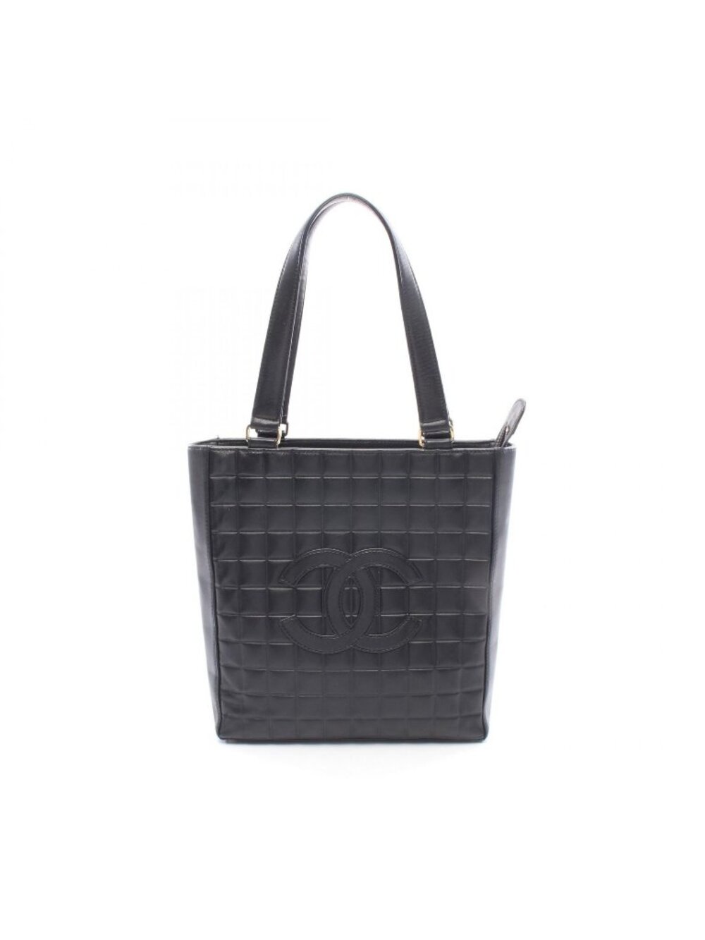 Chanel Tote Bag Choco Bar Black Lambskin